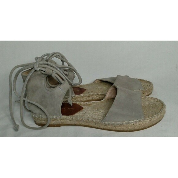 Diane Von Furstenberg Gray Suede Lace Up Sandals Size 6M EUC - Picture 2 of 7